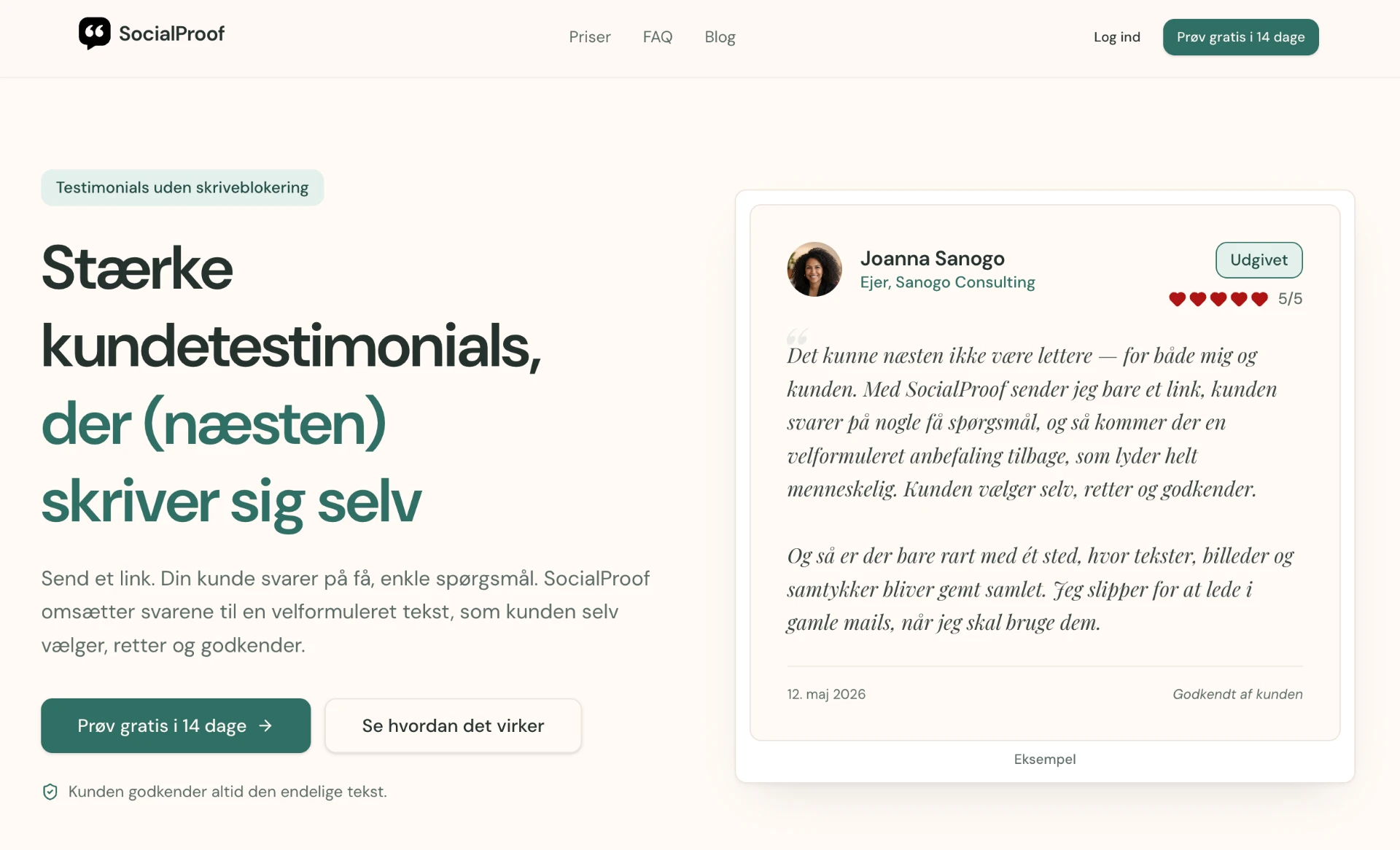 Screenshot af SocialProof.dk